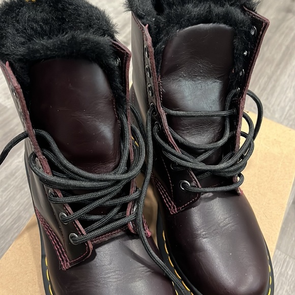 Doc Marten Serena Fur Lined Oxblood Boots - Picture 8 of 9